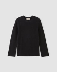 womens-organic-cotton-slim-crew-sweater-black | alt