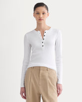 womens-luxe-rib-henley-white | primary