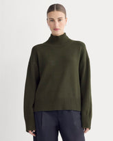 womens-cotton-boxy-turtleneck-dark-green | primary
