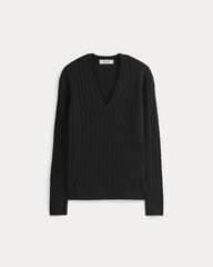womens-cable-v-neck-in-cotton-cashmere-black | alt