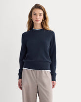 womens-cashmere-slim-crew-sweater-navy | primary