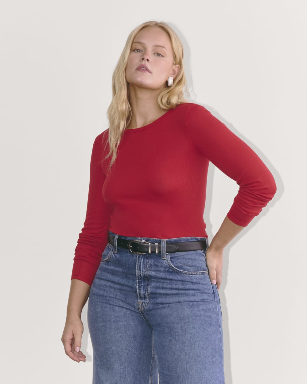 womens-supima-rib-long-sleeve-crew-berry-red | primary