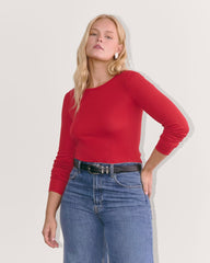 womens-supima-rib-long-sleeve-crew-berry-red | primary