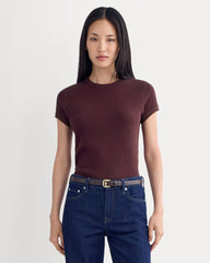 womens-shrunken-tee-in-cozy-waffle-heathered-port-royale | primary