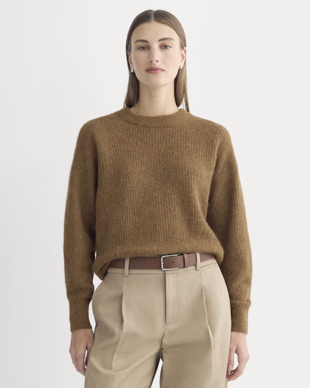 womens-alpaca-ribbed-cocoon-crew-toffee | primary