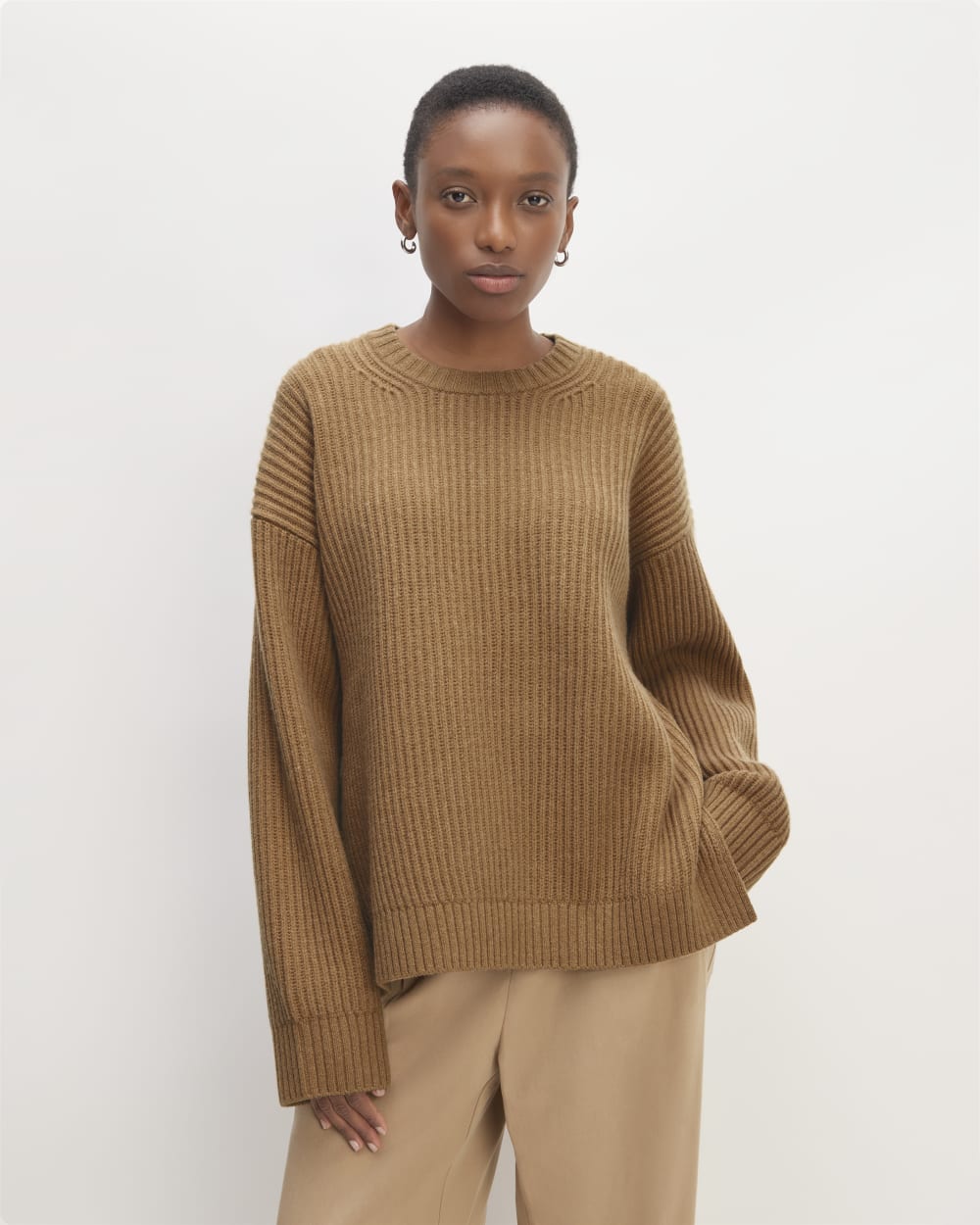 womens-felted-merino-oversized-crewneck-deep-camel | primary