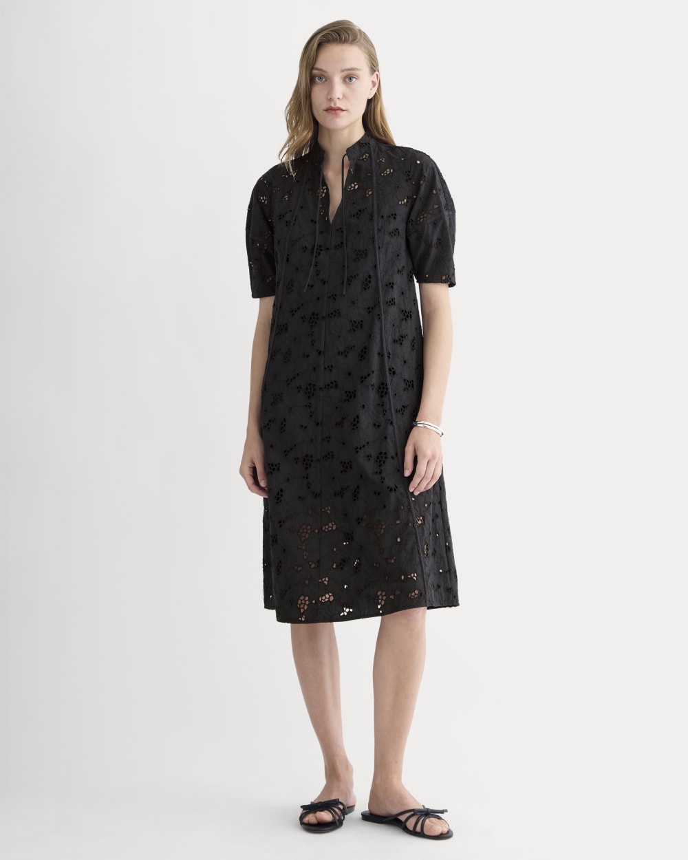 womens-eyelet-maxi-dress-black | primary