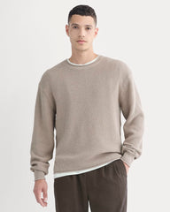 mens-waffle-rollneck-crew-heathered-oatmeal | primary
