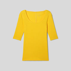 womens-pima-micro-rib-scoop-neck-yellow | alt