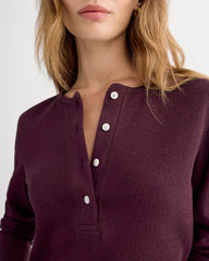 womens-boxy-henley-in-cozy-waffle-heathered-port-royale
