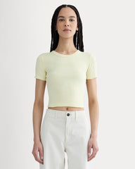 womens-cropped-short-sleeve-rib-tee-light-yellow | primary