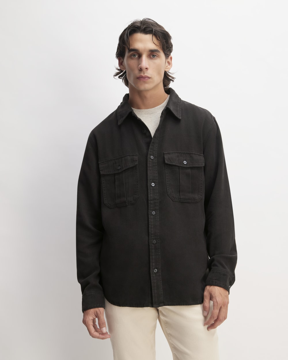 mens-tencel-utility-shirt-jacket-black | primary