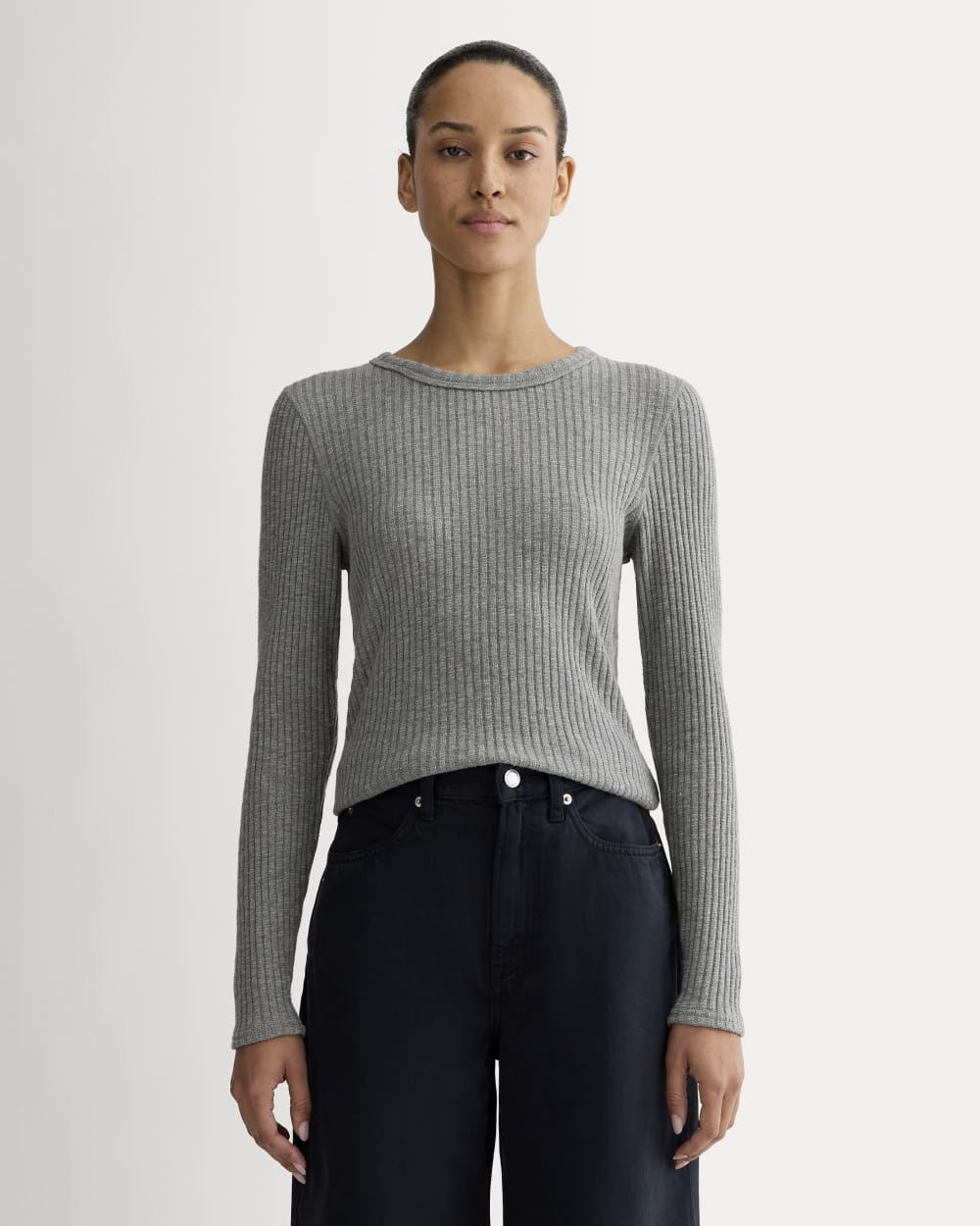 womens-rib-knit-crew-mid-heather-grey | primary