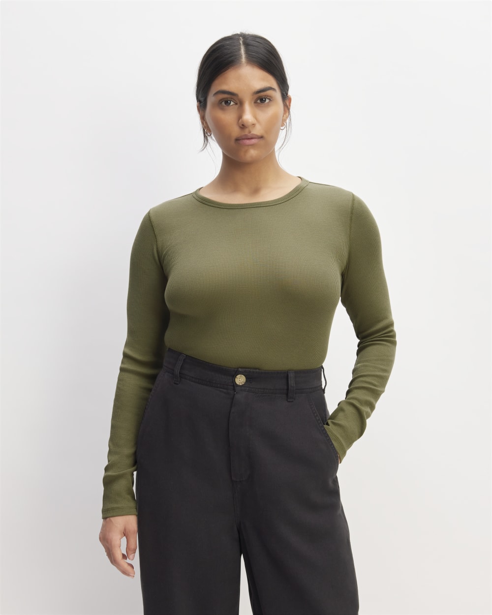 womens-supima-rib-long-sleeve-crew-kalamata | primary