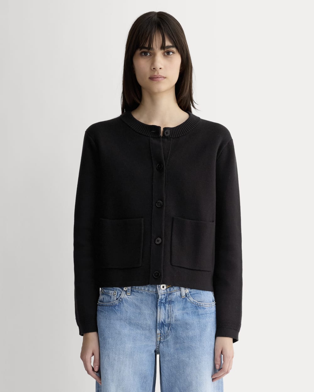 womens-crew-cardigan-cotton-black | primary