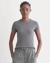 womens-shrunken-tee-in-cozy-waffle-heathered-charcoal | primary