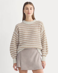 womens-alpaca-ribbed-cocoon-crew-mallow-heather-camel-stripe | primary