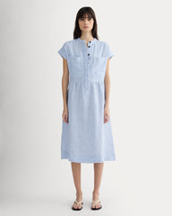 womens-linen-workwear-midi-dress-bluebell-bone | primary