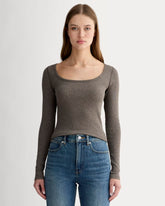 womens-pima-micro-rib-long-sleeve-tee-heathered-fatigue | primary