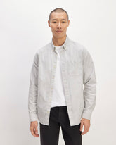 mens-organic-oxford-shirt-tall-charcoal-white | primary