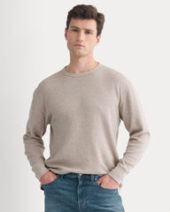 mens-thermal-cozy-waffle-crew-heather-oatmeal | primary