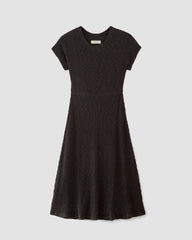 womens-rib-knit-cap-sleeve-midi-dress-black | alt