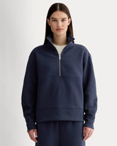 womens-laid-back-fleece-half-zip-sweatshirt-navy | primary