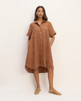 womens-linen-day-tripper-dress-cocoa-brown | primary