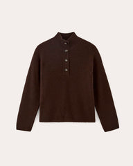 womens-wool-cashmere-cocoon-henley-sweater-americano | alt