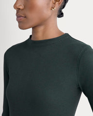 womens-luxe-rib-funnel-neck-tee-heathered-dark-sea