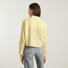 womens-silky-cttn-cropped-shirt-pastel-yellow | alt