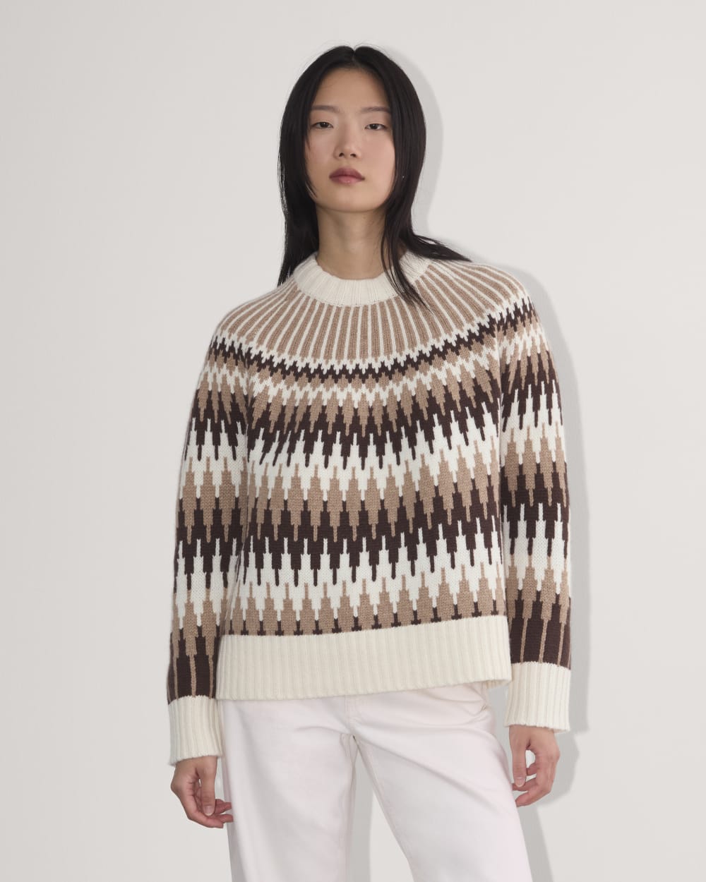 womens-fair-isle-crew-sweater-bone-brown-fair-isle | primary
