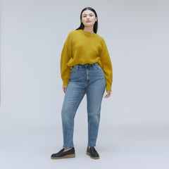 womens-curvy-cheeky-jean-worn-in-mid-blue | alt