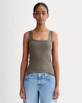 womens-luxe-rib-square-neck-tank-heathered-fatigue | primary