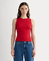 womens-ultrasoft-merino-rib-shell-tank-classic-red | primary