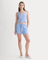 womens-drawstring-boxer-short-in-linen-chambray | primary