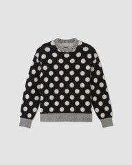 womens-alpaca-polka-dot-oversized-crew-black-snow | alt