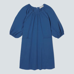 womens-seersucker-puff-sleeve-dress-deep-blue