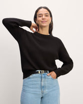 womens-cotton-oversized-cocoon-sweater-black | primary