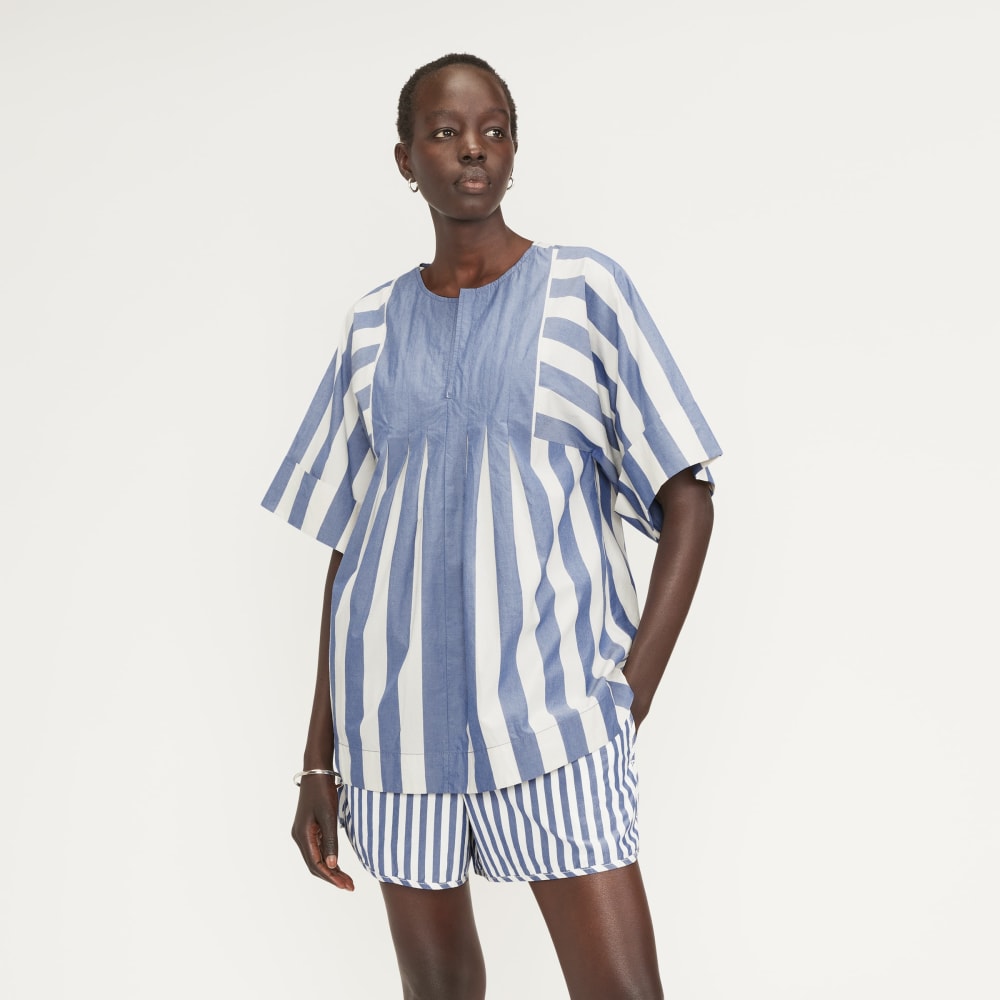 womens-poplin-tunic-mazarine-blue-white | primary
