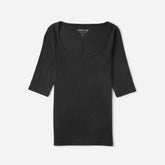 womens-pima-micro-rib-scoop-neck-black | alt
