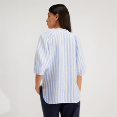 womens-linen-puff-sleeve-shirt-blue-white