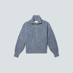 womens-felted-merino-halfzip-sweater-mallard-oat | alt