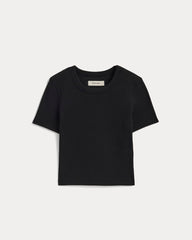 womens-cropped-short-sleeve-rib-tee-black | alt