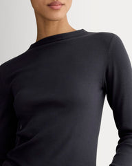 womens-luxe-rib-funnel-neck-tee-navy