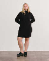womens-luxe-cotton-sweater-dress-black | primary