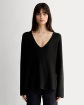 womens-slouchy-v-neck-cotton-black | primary