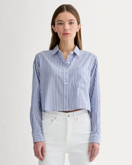 womens-silky-cttn-cropped-shirt-bone-mazarine-blue | primary