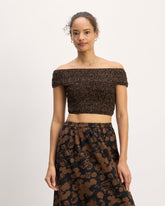 womens-gauze-smock-top-black-cocoa-small-floral | primary