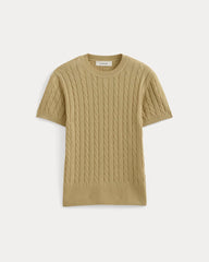 womens-cable-crew-in-cotton-cashmere-classic-khaki | alt
